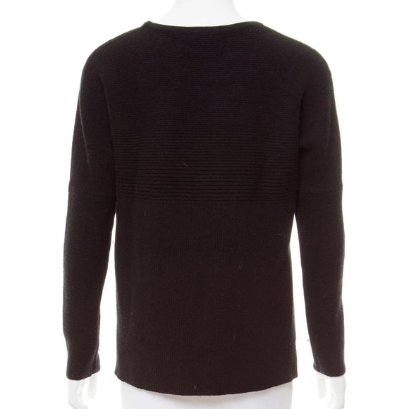 Helmut Lang Black High-Low Bateau Neck Sweater - Size: Petite - Picture 3 of 4